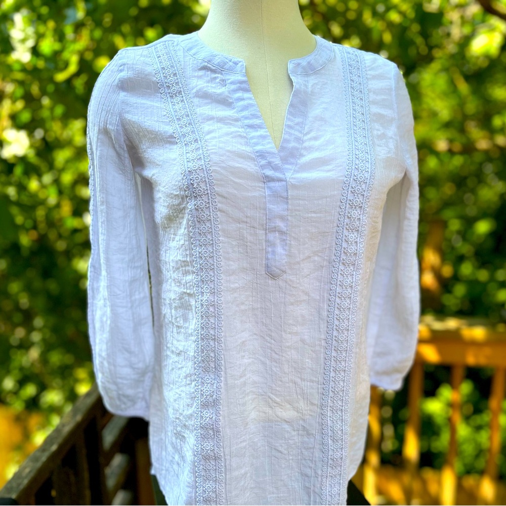 White V-Neck Blouse